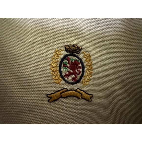 Classic Tommy Hilfiger Shirt Mens‎ 16 1-2 Khaki Crested Cotton - Picture 2 of 8